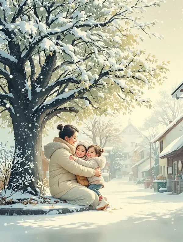 芭乐镇的第一场雪 海报封面，家庭题材